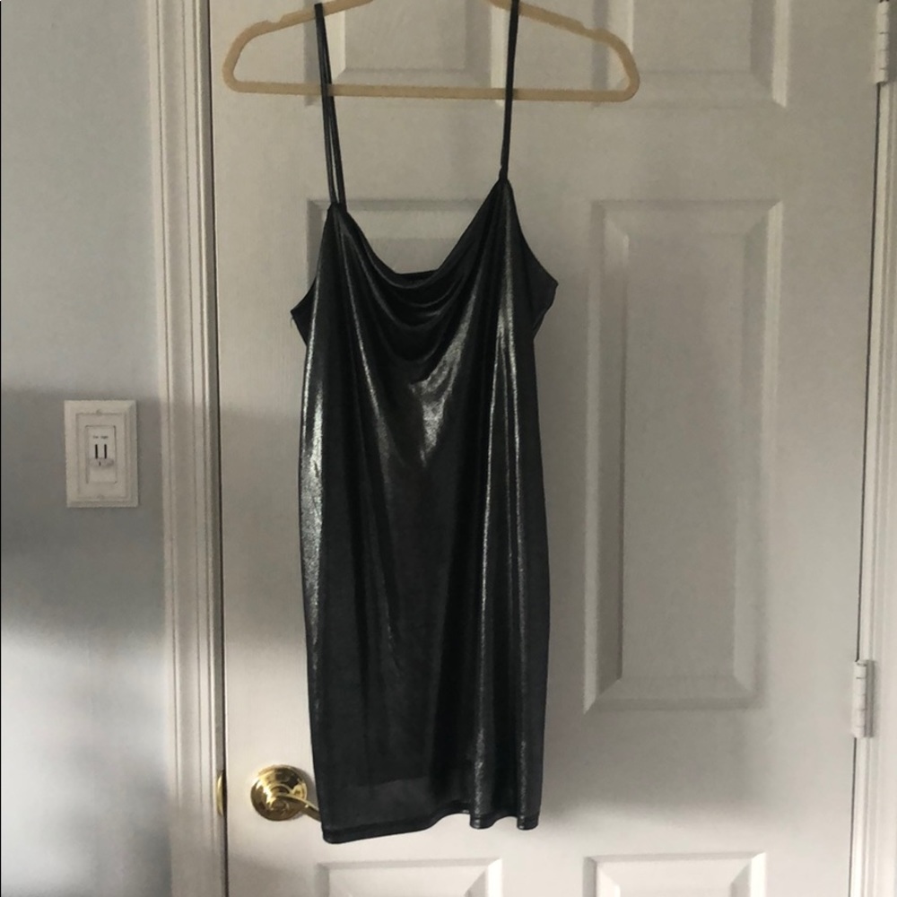 Silver slip dress